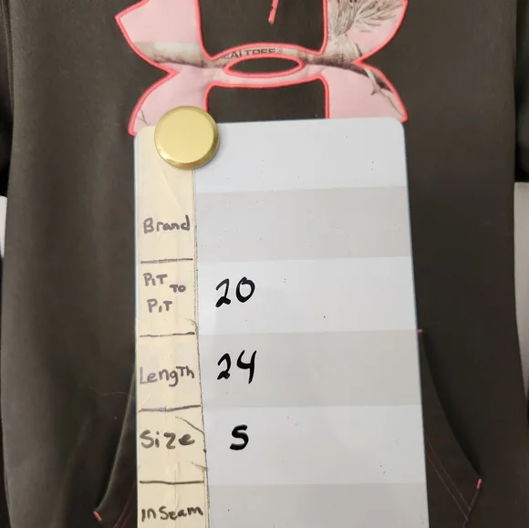 Under Armour Women's Small Hoodie Brown Pink Logo Pullover Sweatshirt - Picture 7 of 7